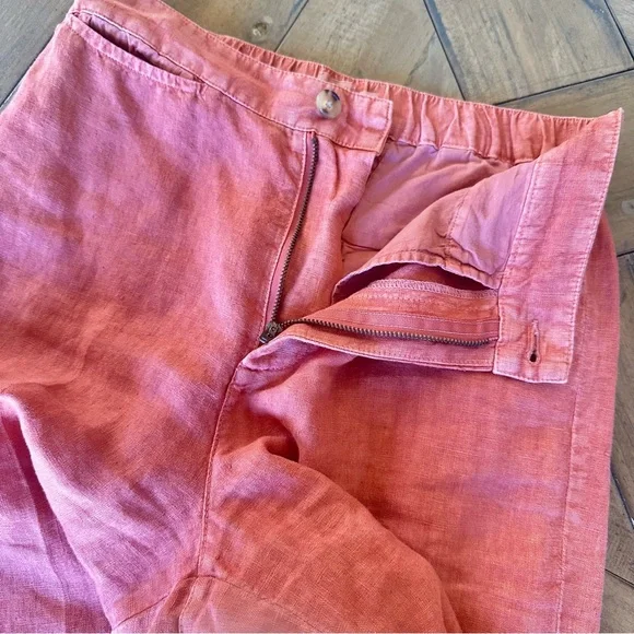 Faherty Sun Strider Linen Pants Wide Leg High Rise Womens Small Red Rock/Orange - Picture 11 of 13